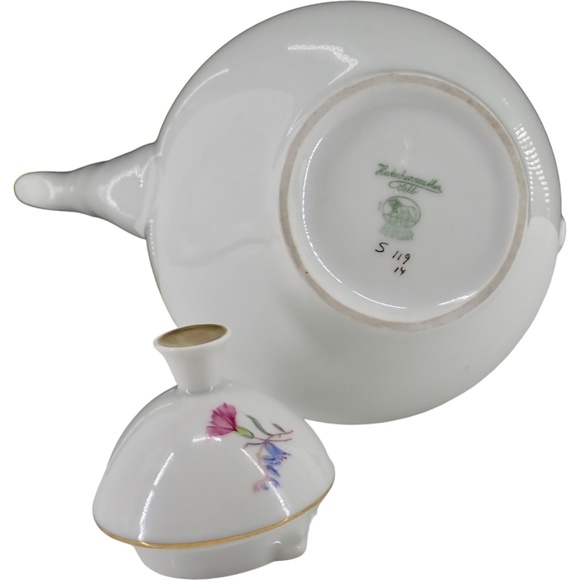 Hutschenreuther Selb Porcelain Tea Coffee Pot Floral Pattern Bavaria Germany 9" - Picture 12 of 14